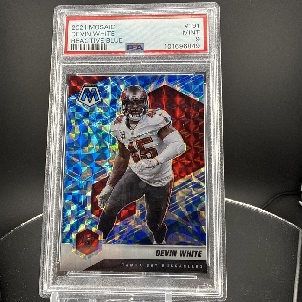 2021 Mosaic PSA 9 Devin White Reactive Blue #191 - Tampa‎ Bay Buccaneers